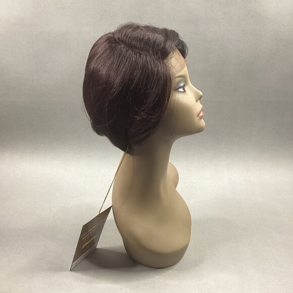 H/H Avanza Short Straight #S1B/112 Black Burgundy 100% Human Hair Blend Full Wig - Picture 2 of 9